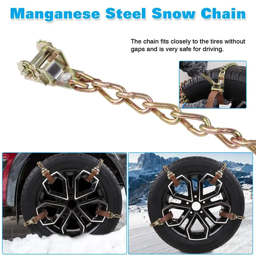 Automatic Tightening Car Tire Snow Chain 1pcs 6pcs Winter Manganese Steel Tires Snow Chain For Jeep Renegade Spikes For Tire