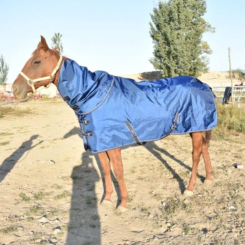 Horsecloth Winter Thick Cold-Proof Warm Waterproof Windproof Cotton Water Resistant Horsecloth with Scarf Removable Scarf
