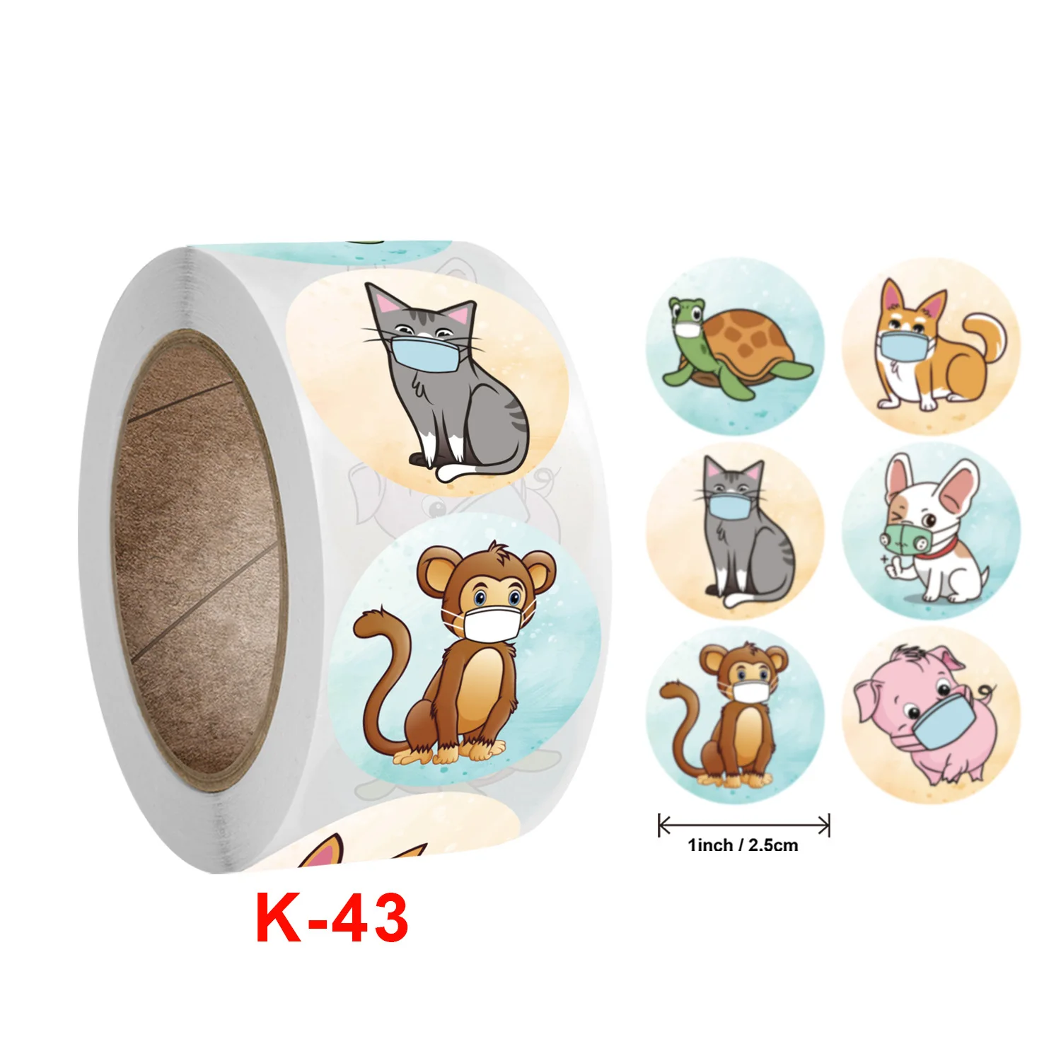 500pcs 1 Inch Cute Cat in Cup Thank You Stickers Party Invite Card Decorative Seal Label Tag 8 Designs Business Wedding Favor