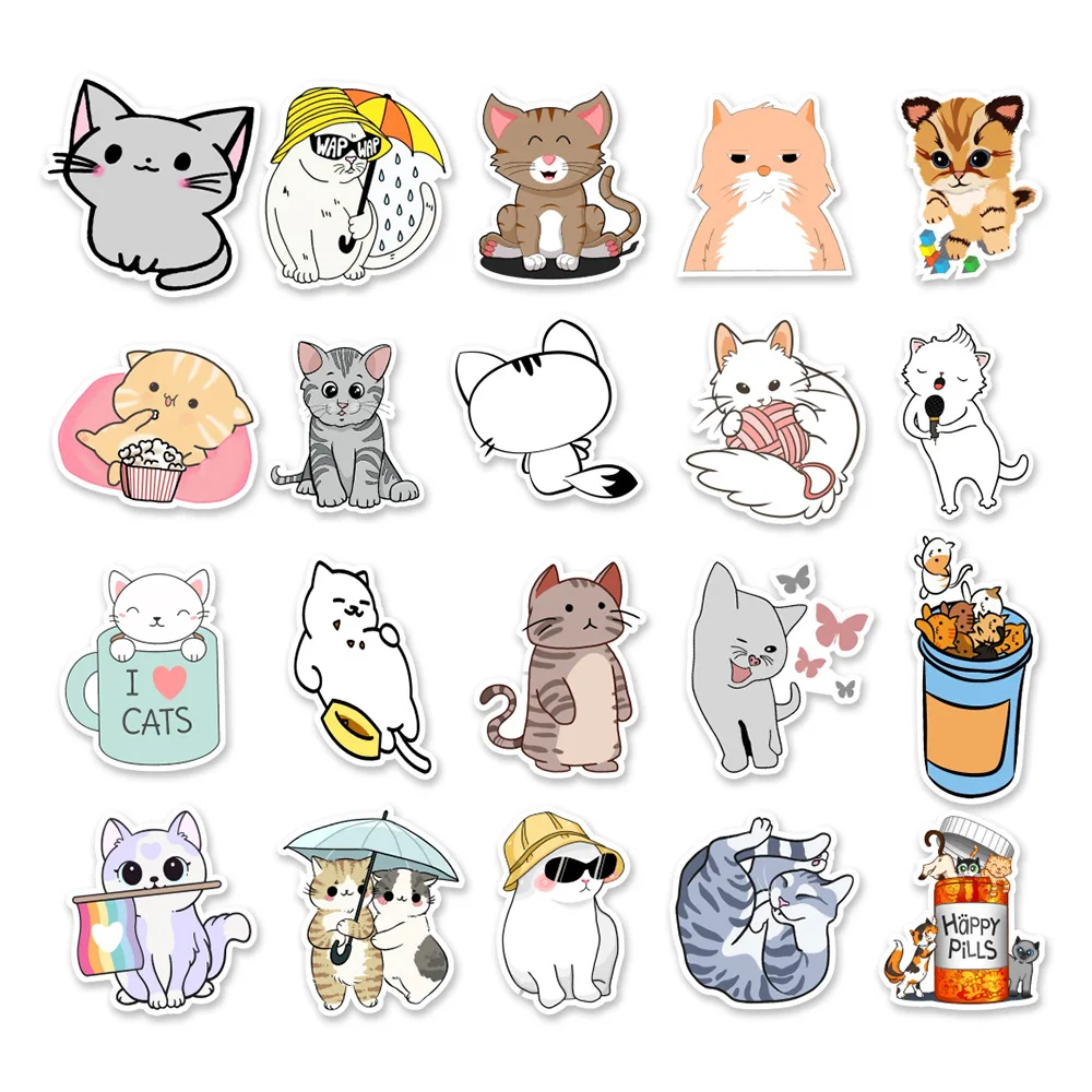 Cute Cat Cute Cat Stickers Graffiti Animal Decals DIY For Laptop Skateboard  Bike Car Luggage Guitar Mug Toys Gifts For All People Home Decor From  Kg2007, $3.93