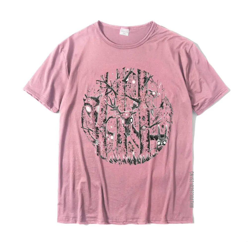 cosie New Arrival Short Sleeve Crazy Tshirts Cotton Round Neck Men's Tees Design Tops & Tees Father Day Free Shipping Scary Funny Animals in The Woods Alternative Gothic Tee T-Shirt__MZ19670 pink