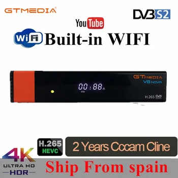 

V8 Honor Satellite Receiver Gtmedia V8 NOVA HD 1080P Europe Clines for 2 Year Spain Built Wifi Dongle Antenna PK DVB-T2 Receptor