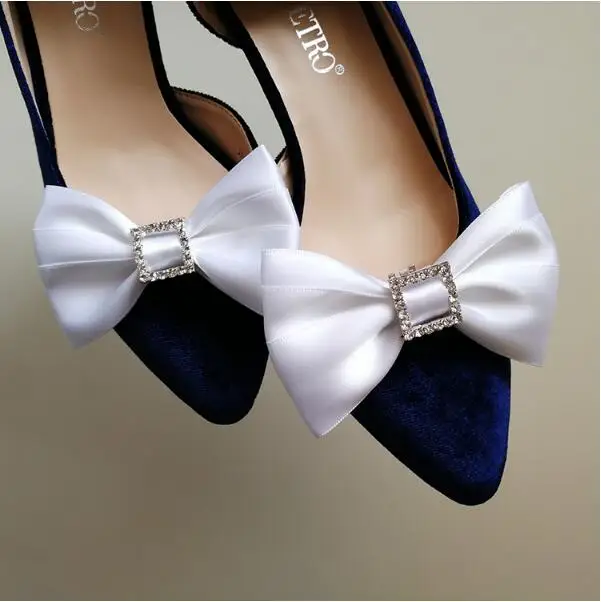 

(1pair) Large version of the square diamond bow quality wedding detachable shoe buckle