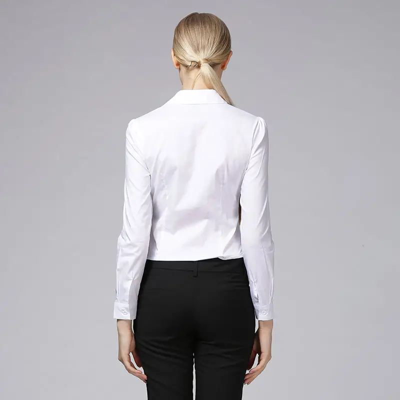 White Blouses and Tops Women Long Sleeve Body Shirt Office Lady Business Work Bodysuit Female Fashion Jumper Autumn Romper 2020 womens blouses