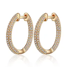 Роскошные женские серьги-кольца с кубическим цирконием AAA, Цвет: золотистый, серебристый, CZ, круглые серьги, свадебные ювелирные изделия, винтажные подарки