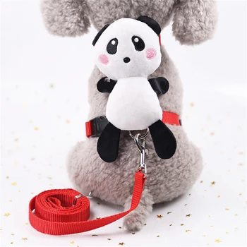 

Lovely Cartoon Toy Nylon Pets Strap Puppy Dog Leasher Fleece Angle Wings Leads Adjustable Cute Panda Bird Rabbit Chest Harnesses