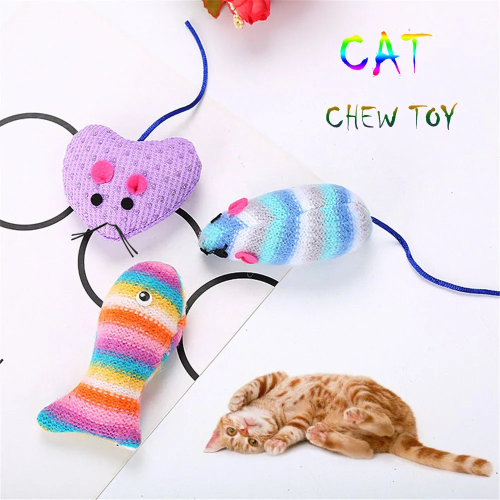 Игрушка PetCat устойчивая к укусам плюшевая игрушка красочная рыба сердце мышь