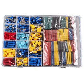 

558pcs Heat Shrink Tube Sleeving Kit Set Car Wire Electrical Terminals Crimp Connectors with Plastic Box