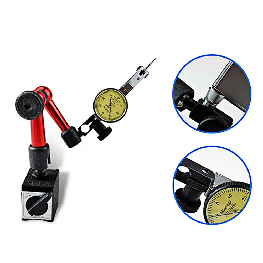

Dial Test Indicator Set Holder Metal Base Flexible Magnetic Correction Gauge Scale Table Lever Universal Measuring Mini Tool