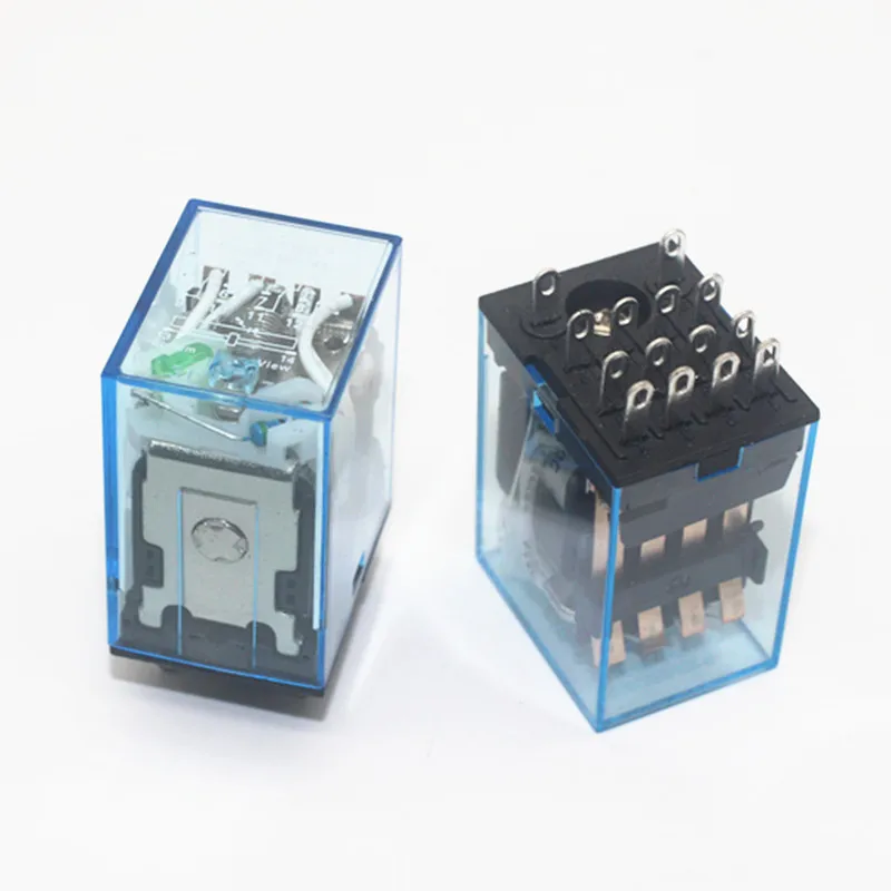 1set MY4NJ Coil AC12V AC24V DC12V DC24V AC110V AC220V HH54P 5A 220V Miniature Electromagnetic General Purpose Relay With base