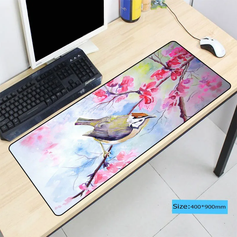 Flower And Bird Large Speed Mouse Pad Gamer Desk Mousepad Best