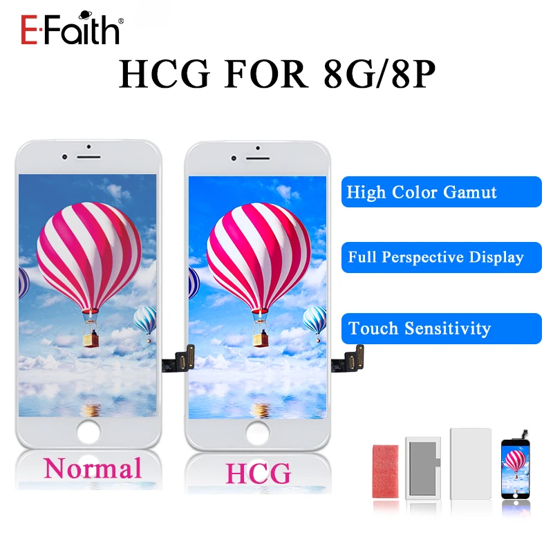 5 шт./партия ЖК дисплей EFaith HCG для iPhone 8 Plus P|Экраны мобильных телефонов| |