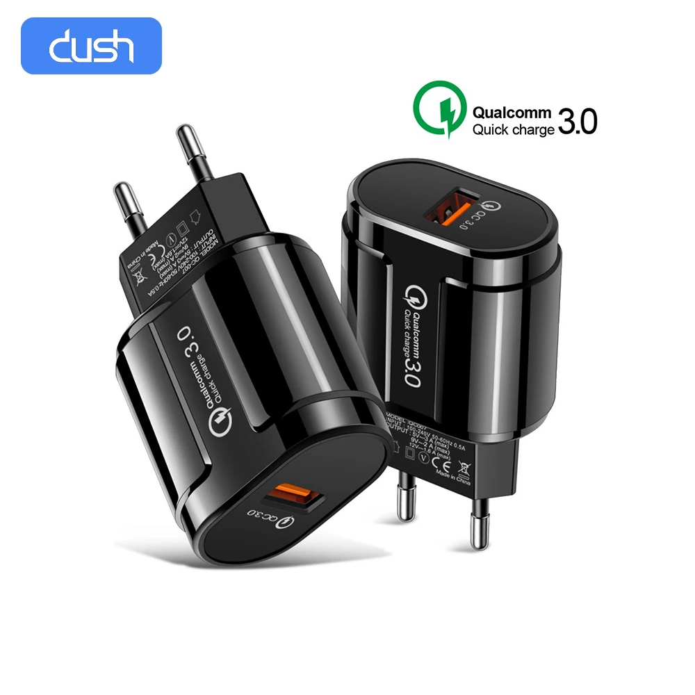 DUSH Quick Charge QC 3 0 USB US EU зарядное устройство Универсальное для мобильного телефона