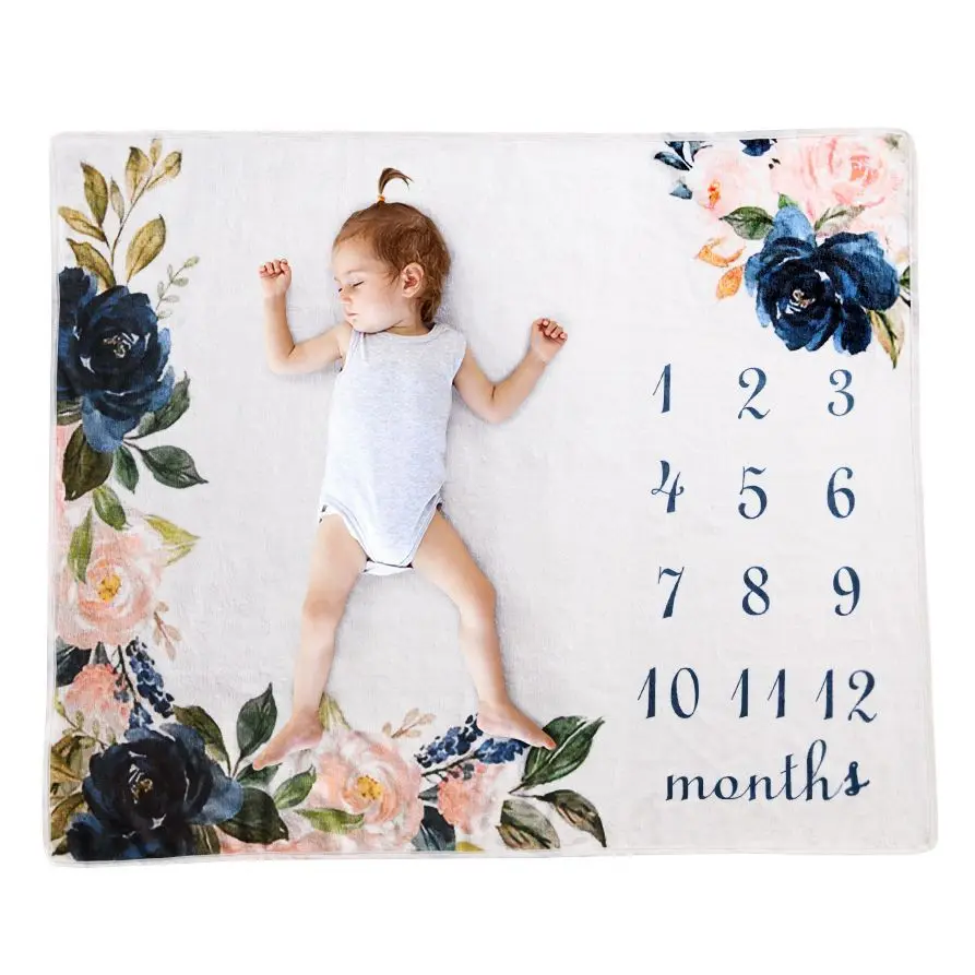Ins hot ewborn bébé croissance mensuelle jalon fond couverture photo accessoires tissu pour tapis bébé garçon filles photographie accessoires