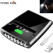 T20 клип на светильник лампа на шапку Hands-Free сенсор перезаряжаемый водонепроницаемый светильник вес портативный налобный фонарь 6 светодиодный клип-на налобный фонарь