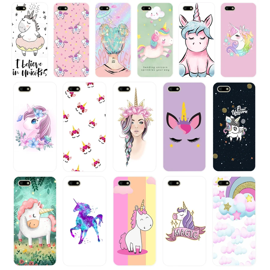 137FG Fat Unicorn On Rainbow Jetpack Мягкий силиконовый чехол из ТПУ для huawei Honor 7a 5 45 pro 7 7c 7x y5 2018