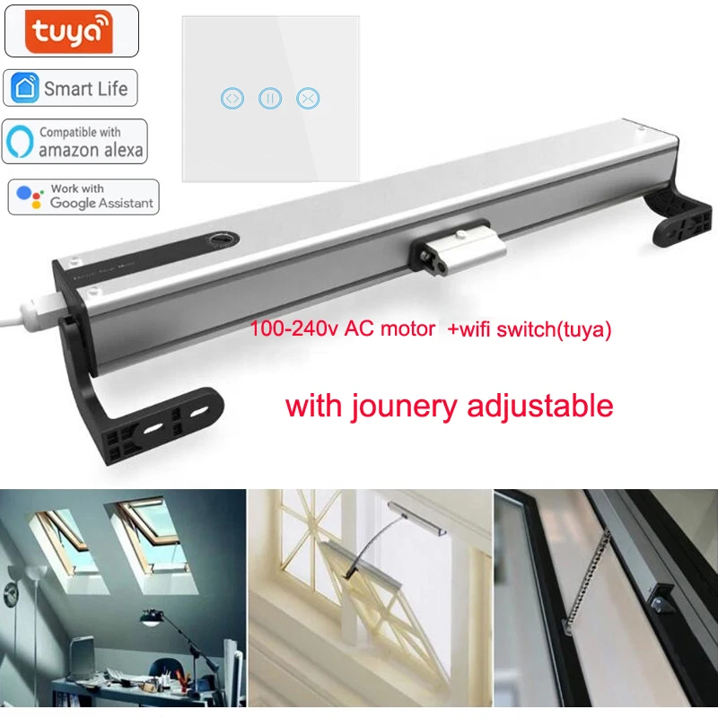 220v Skylight and Roof window Motor Chain Opener WIFI TUYA 100-400mm Travel Adjustable skylight motor opener