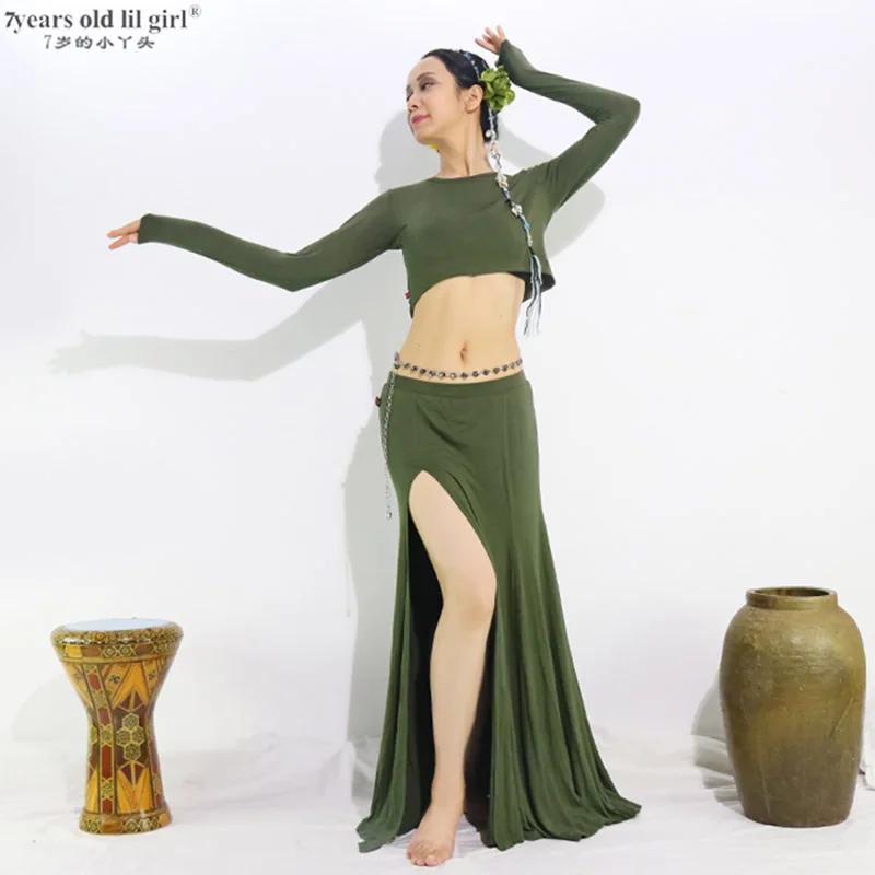 

Женские костюмы для танца живота EMM02, из вискозы и хлопка, 2 шт.