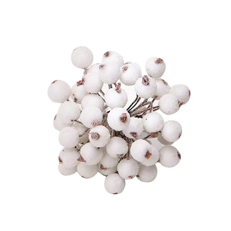 40Pcs/bunch Simulation Berry Christmas Tree hanging Pendant Decoration red/white/Artificial Cherry for gift box wedding party - Цвет: as shown