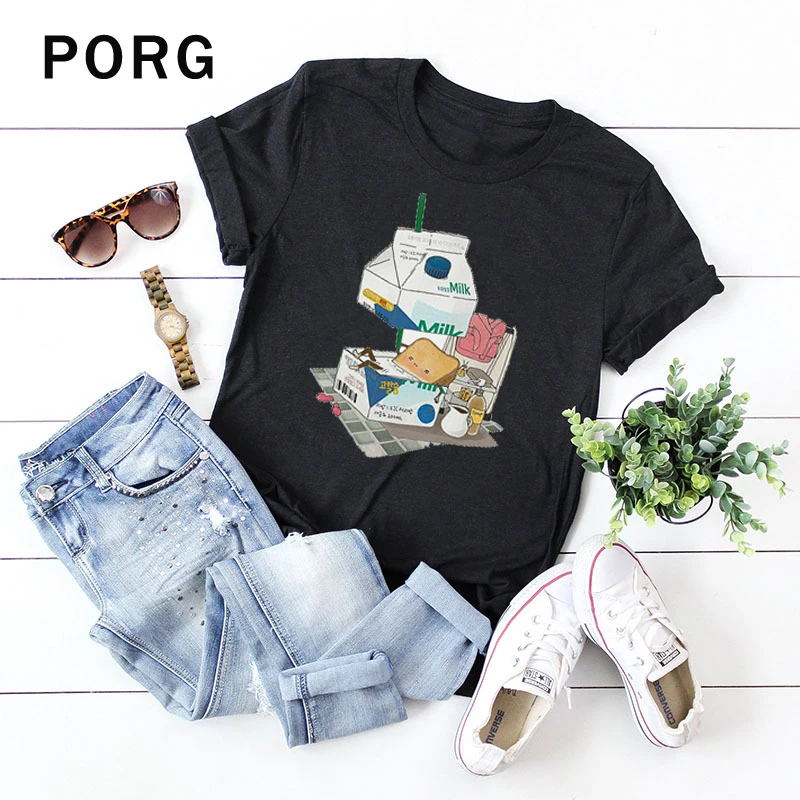 

Japanese Milk Pink Cute Girl Cartoon Peach Women Tshirt Casual Large Size Summer Female Short-sleeved Harajuku T-shirt One Piece
