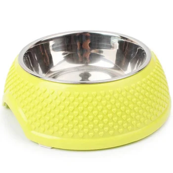 

1pcs / piece 18.5cm diameter stainless steel plastic 2-in-1 dog bowl suitable for all kinds of dog pet feeders to send catnip