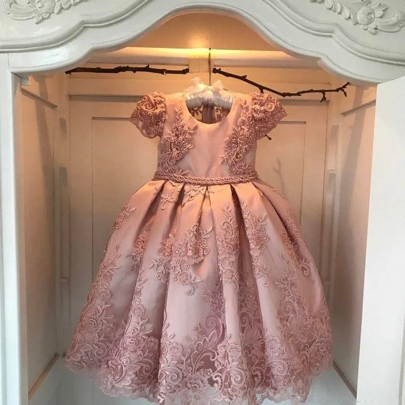 2018-cheap-pink-flower-girls-dresses-for