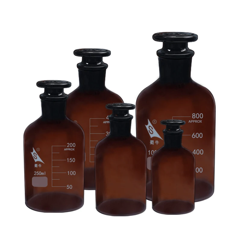 Laboratory Small Mouth Brown Reagent Bottle Neutral Material Frosted Mouth Small Brown Reagent Bottle60/125/250/500ml