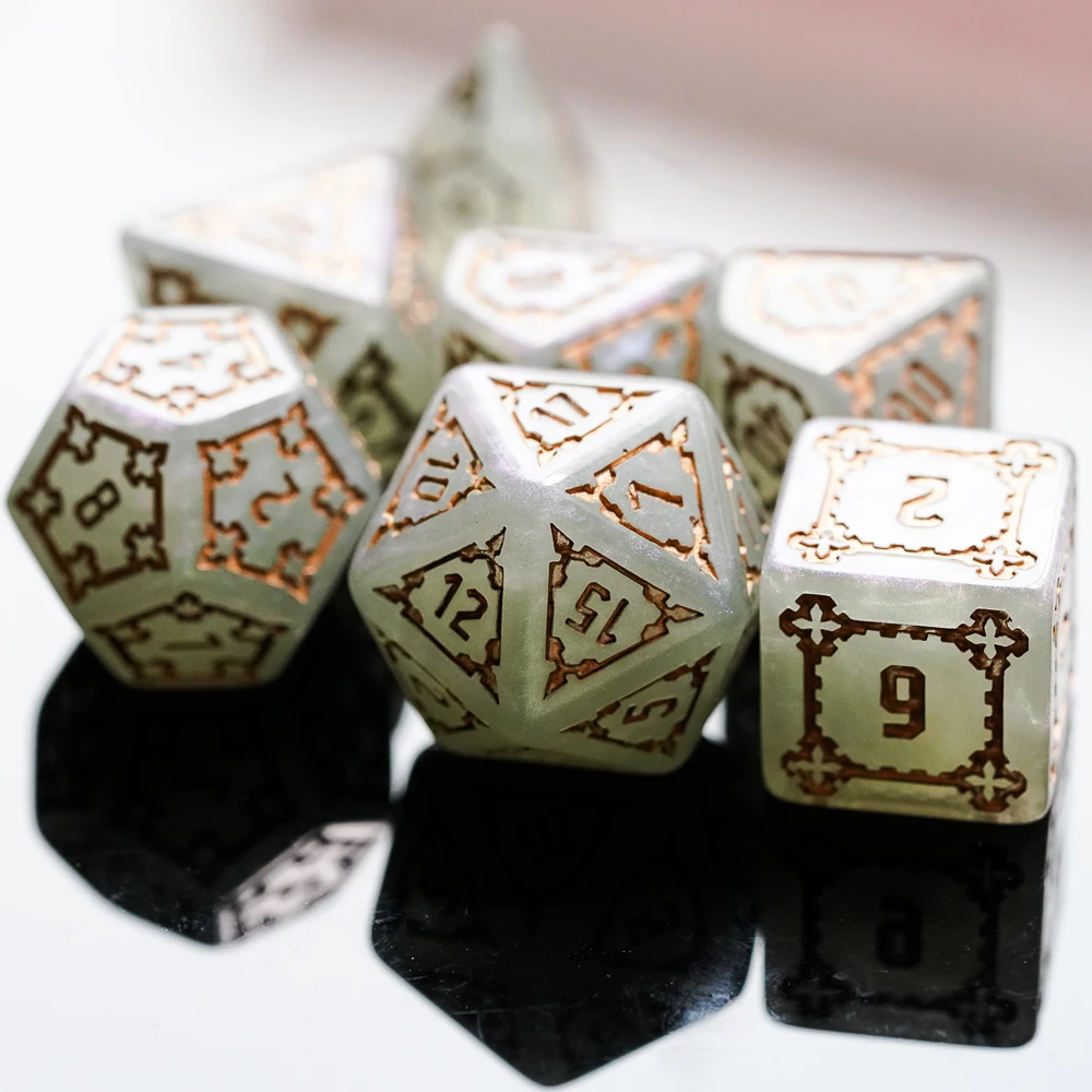 Dice-Set Pathfinder Rpg MTG DND Giant Green 25mm 7pcs with Bag D--D for 