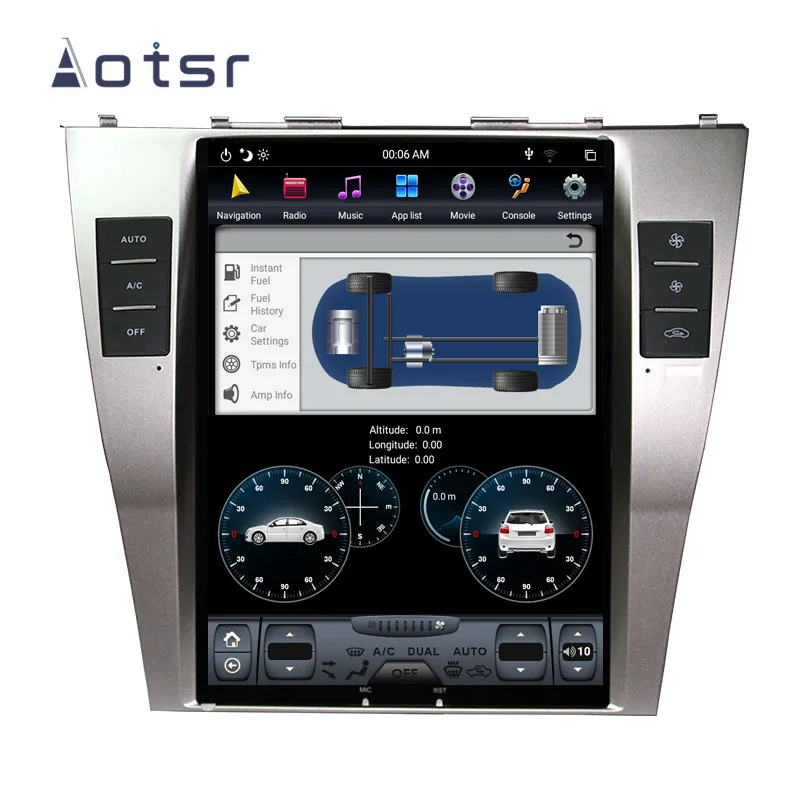 Best Tesla style Android 9.0 car GPS navigation for Toyota Camry 2007-2012 Auto Radio Stereo Head Unit Tape Recorder Vertical Screen 2