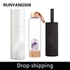 Runyangshi 1pc 550ml Natural Crystal Gravel Healing rose quartz ，amethyst and clear quartz Elixir Quartz Crystal Water Bottle ► Photo 1/6