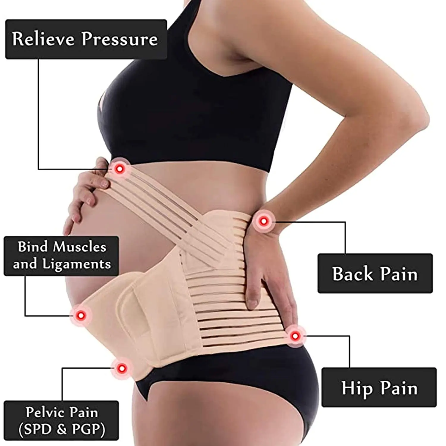 Banda de apoyo para mujeres embarazadas, banda multifuncional para aliviar el dolor Abdominal, Abdominal, espalda y Abdominal, Prenatal