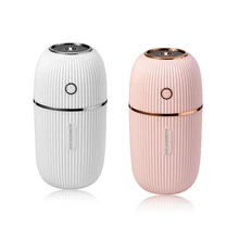 2 Pcs 300ML Ultrasonic USB Aroma Essential Oil Diffuser Romantic Color Night Lamp Mist Maker Humidifier, White & Pink