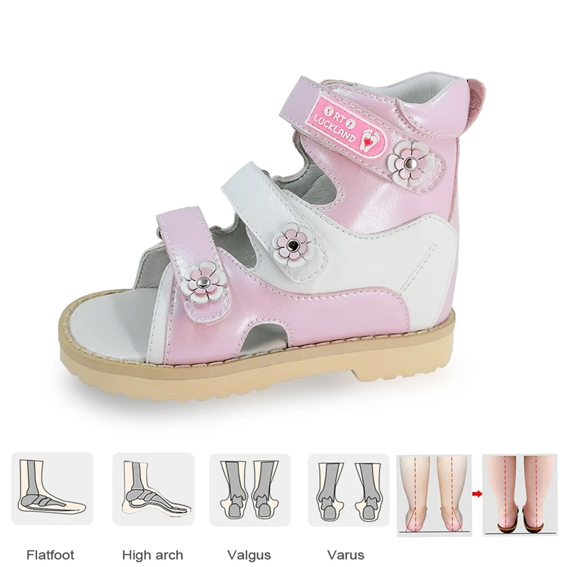 Ortoluckland Sandalias para bebé niña, zapatos planos de cuero rosa para caminar, tallas 20 36|Sandalias| - AliExpress