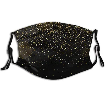 

1Pcs Mask+2Pcs Filters Adult Unisex Golden Dots Prints Protection Face Mask Washable Breathable Earloop Face Mask mascarillas
