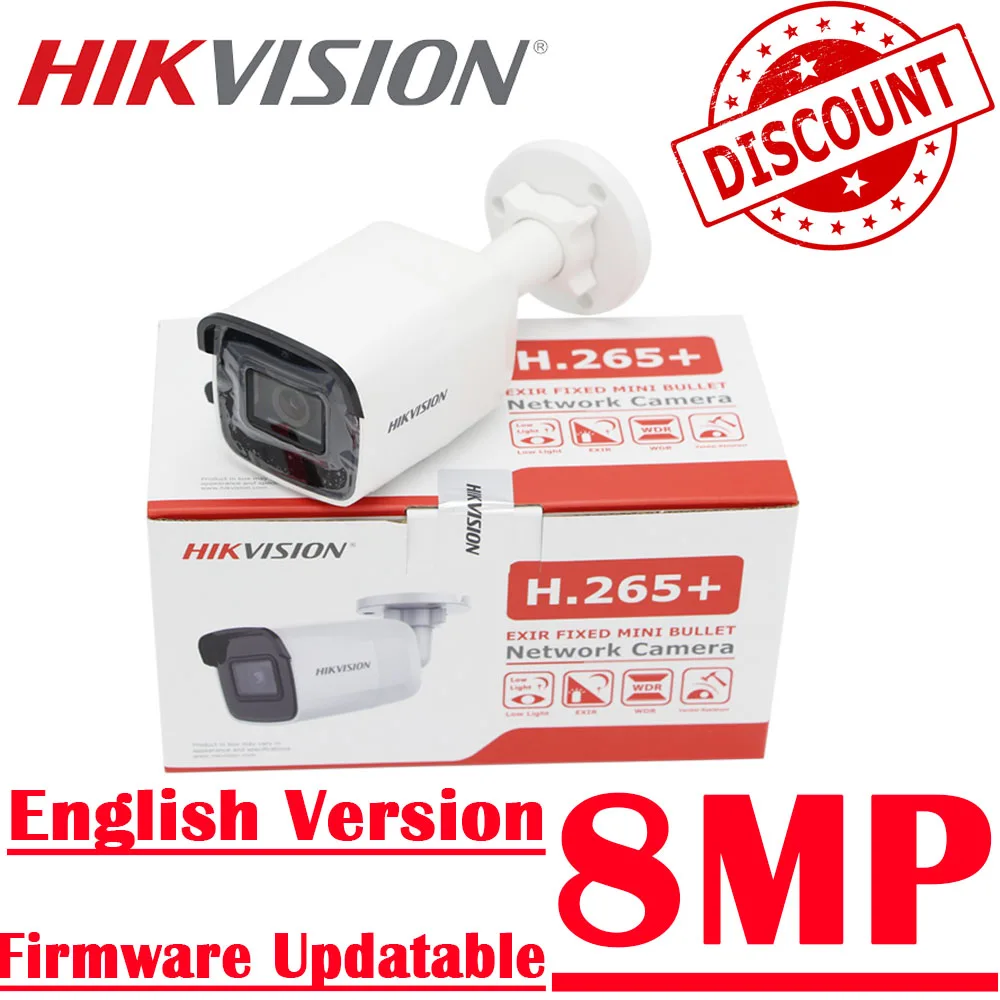 В наличии оригинал Hikvision 8MP IP Камера POE DS 2CD2085G1 I Открытый 4K Пуля CCTV Darkfighter ИК