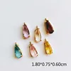 Glass Mixed Color Eardrop Alloy Necklace Earring Accessories Drop Charms Pendant Jewelry Making Diy Handmade Material 4pcs ► Photo 3/3