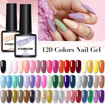 

KOSKOE 24 Colors 8ml UV Gel Nail Polish Purple Nail Glitter Holographics Soak Off UV Nail Art Gel Nail Varnish Gel for Nail