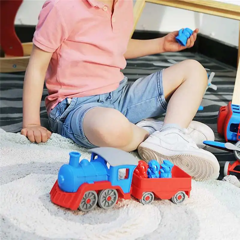 Детские игрушки серии водителя складная лестница грузовик Счастливый маленький поезд Съемная Модель Строительный набор игрушка