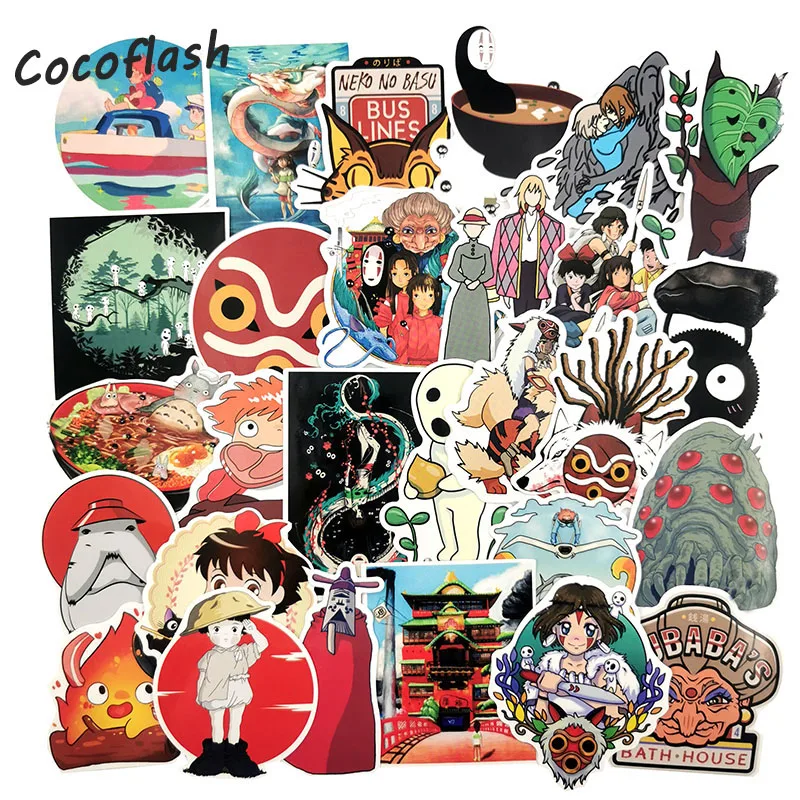 100 pcs PVC Waterproof Hayao Miyazaki Classic series  Anime Movie Sticker for Toy Luggage Laptop Motorcycle Suitcase Sticker