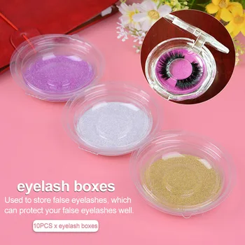 

10pcs Packaging Box Lightweight Protection Home Cosmetic Travel Salon Carrying Crystal Lid Eyelash Storage Case Dustproof
