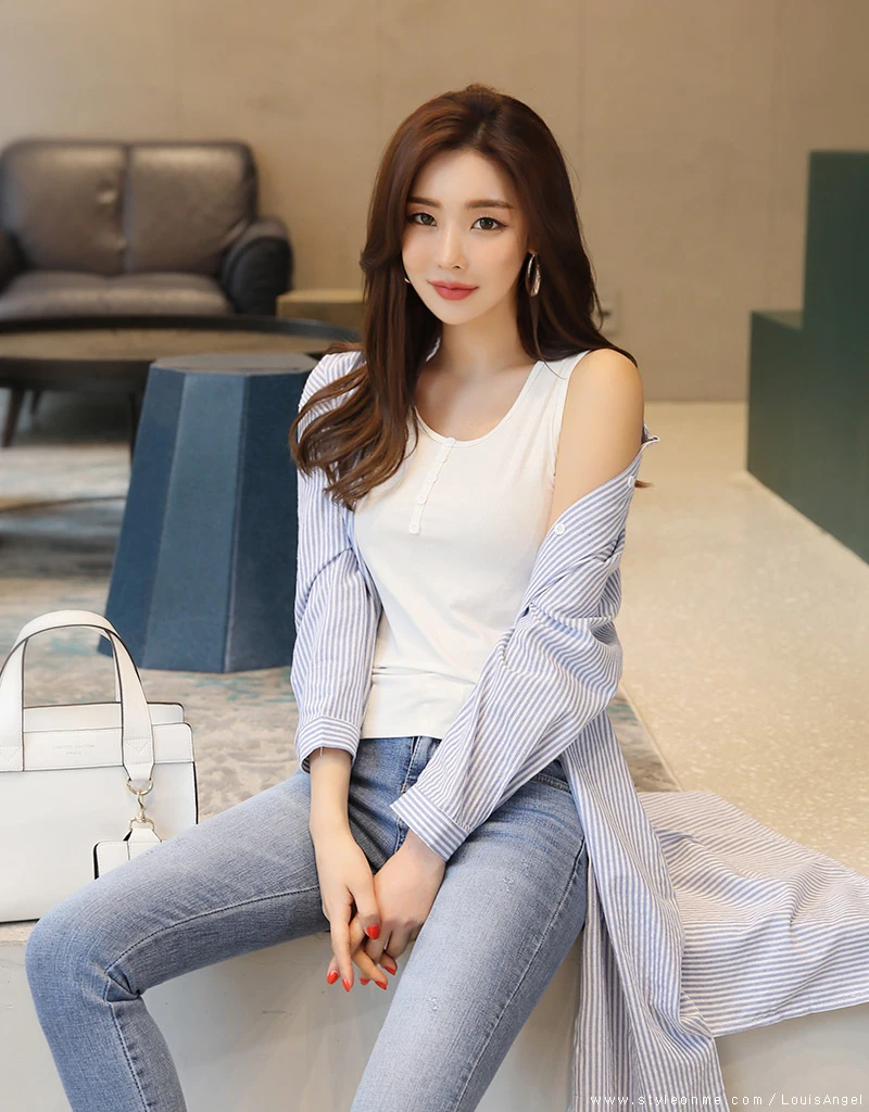 Blusas mujer de moda шифоновая блуза с длинным рукавом в синюю полоску Повседневная Длинная блуза Женские топы женские топы и блузки C353