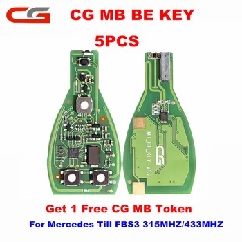 

5pcs/Set CG MB BE KEY Get 1 Free MB Token For CGDI MB PROG Support All For Mercedes Till FBS3 315MHZ/433MHZ Original CG