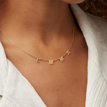 

VOTE Choker Letter Necklace Custom Name Gold Plated Necklace Personalized Initial Necklace Jewelry For Women