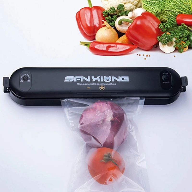 Sellador eléctrico de alimentos al vacío para cocina, máquina de envasado al vacío comercial, incluye 5 uds.