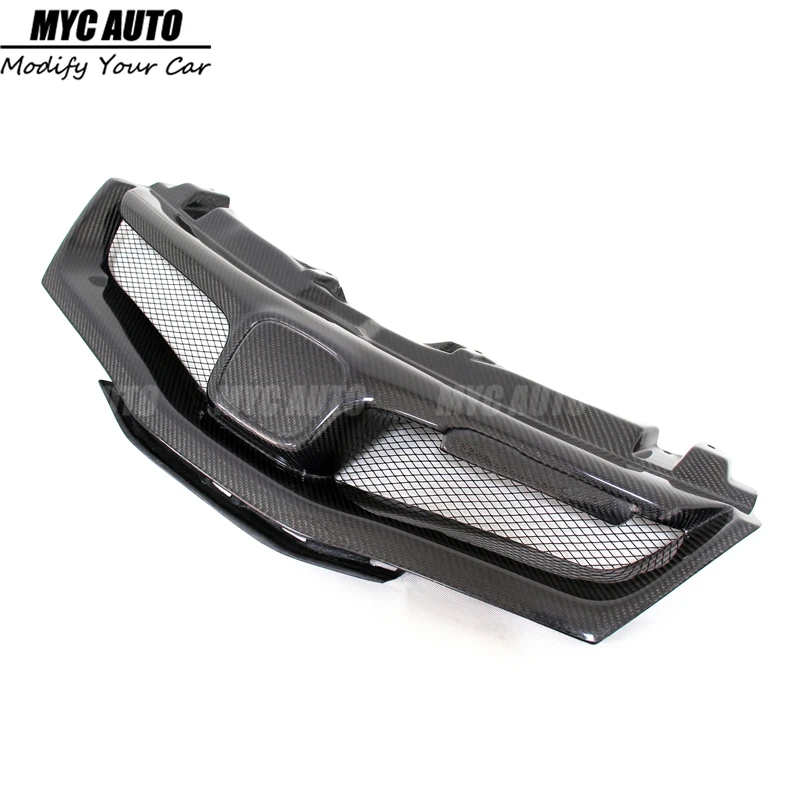 Передняя решетка для Honda Civic FN FK FN2 TYPE R 2006 2007 2012 из углеродного волокна и