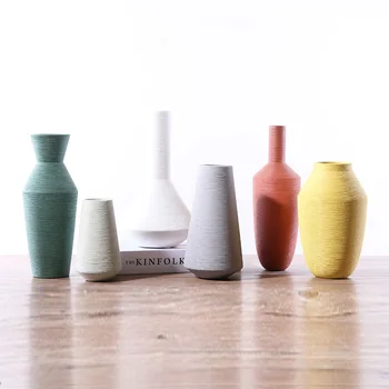 

Nordic Minimalist Morandi Ceramic Vase Room Flower Arranging Ornaments Home Office Desktop Art Crafts Flowerpot Photo Drops