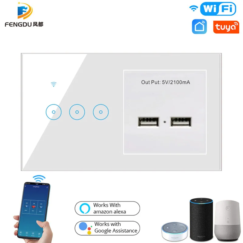 Wifi умный светильник переключатель стеклянная сенсорная панель Голосовое