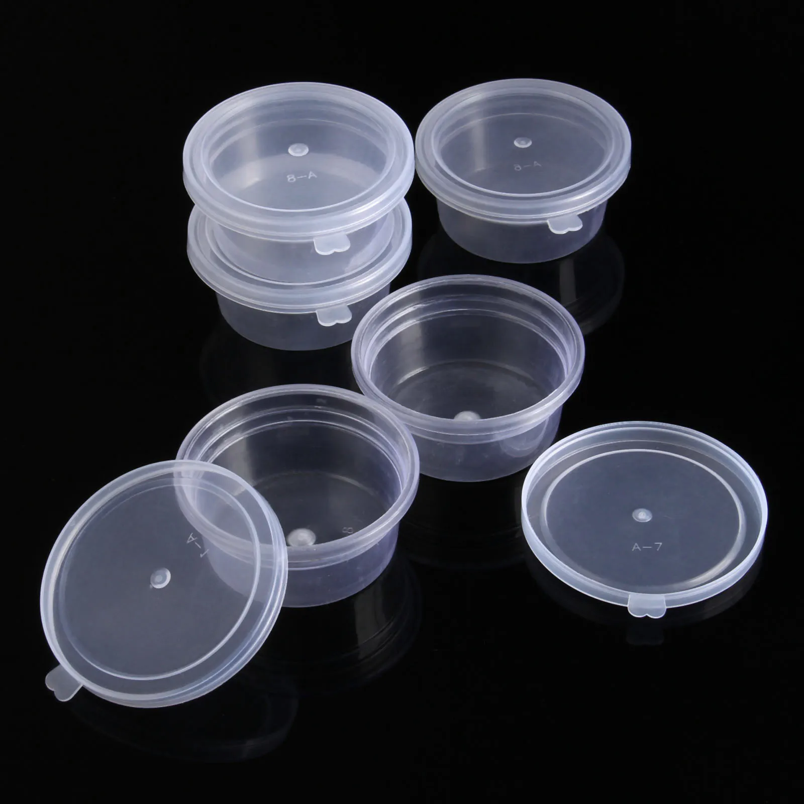 5Pcs Plastic Storage Container Box Foam Ball Cup Transparent Cover Jewelry Necklace Collection 6.5cmx5.4cmx2.8cm | Дом и сад