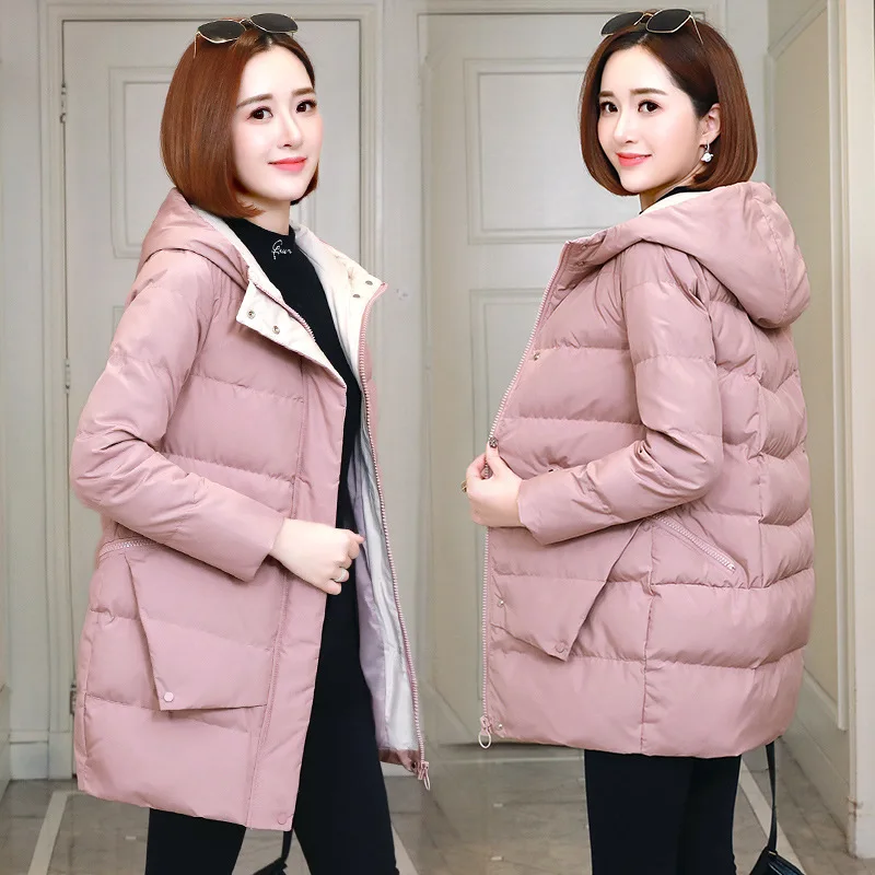 

Cotton Overcoat Women's Short 2019 Winter New Style Korean-style Loose-Fit Short-height Versatile down Jacket Cotton-padded Clot