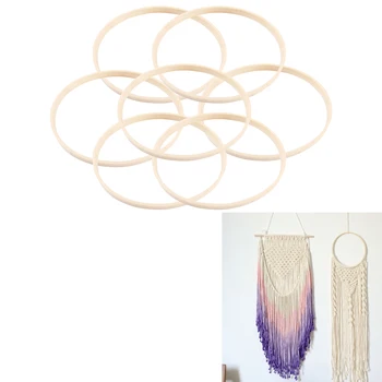 

15pcs 10cm/15cm/17cm120cm/23cm/26cm Diameter Round Wooden Bamboo Hoop Ring DIY Craft Tools DIY Dreamcatcher Accessory